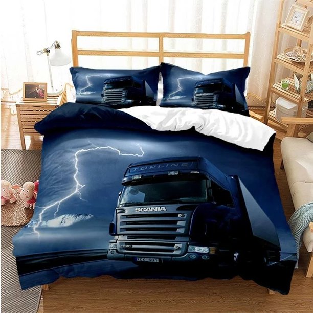 Scania Truck Duvet Cover Set Soft Comforter Cover Microfiber Bedding Set Trendy Truck Quilt Cover For Room Decor