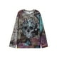 thumbnail image 3 of Women's Plus Size Halloween Skull Print Sweatshirt - Comfortable and Stylish Long Sleeve Sweatshirt, 3 of 5