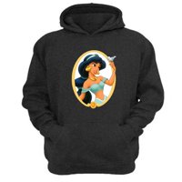 Genérico - Polerón Canguro Princesa Jasmine Gris Oscuro Talla S Unisex