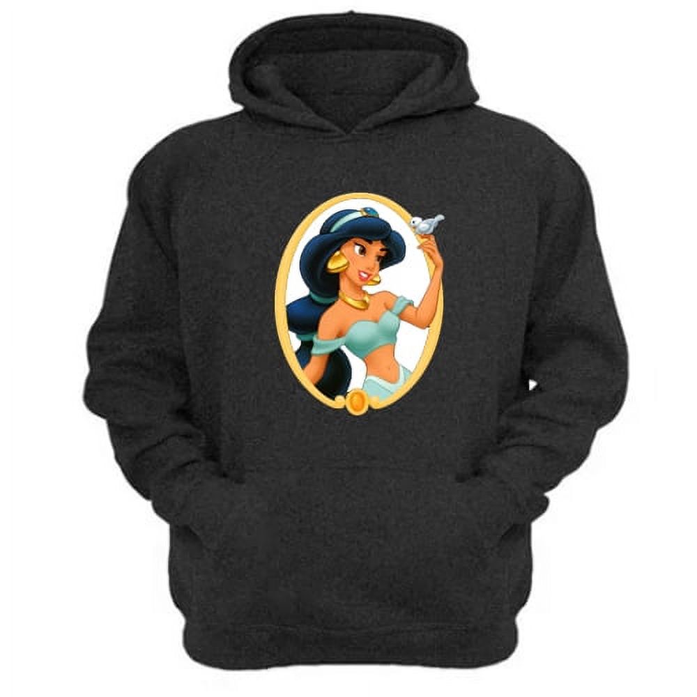 Genérico - Polerón Canguro Princesa Jasmine Gris Oscuro Talla Xs Unisex