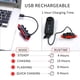 thumbnail image 5 of Luz trasera LED para bicicleta, recargable por USB, brillante, de seguridad, batería de litio de 330 mAh, 4 modos de luz., 5 of 8