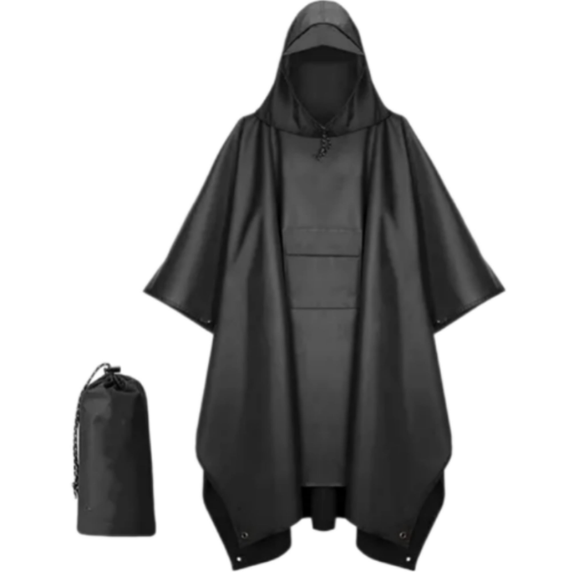 Genérico - Poncho Impermeable Sin Olor Suave, Capa Impermeable 213x142cm Negro