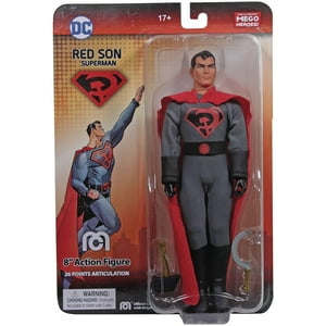 Figura De Acción Mego Dc Heroes Red Son Superman, 20 Cm, Vistas Previas