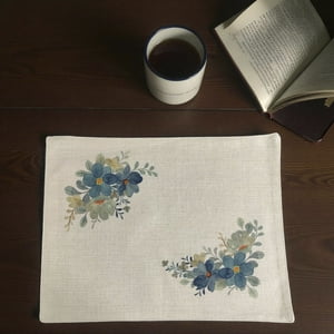 Wyj Hogar - Set 6 Individuales 35X45 De Lino Tela Repelente Al Agua Y Antimanchas Mod07