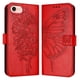 thumbnail image 1 of Funda cartera mariposa para iPhone 16e con soporte y ranuras para tarjetas Rojo, 1 of 5