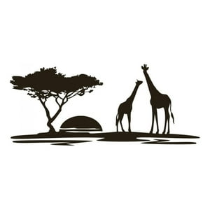 Rienda Libre Graphics - Decomural Safari Sunset Giraffes Ws-18499