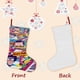 thumbnail image 3 of Hamburguesas de Bob Tema: Calcetines de Navidad, fino lino blanco para colgar en escaleras y chimenea, decoración navideña para el hogar, regalo de Navidad. 45cm × 32cm, 3 of 5