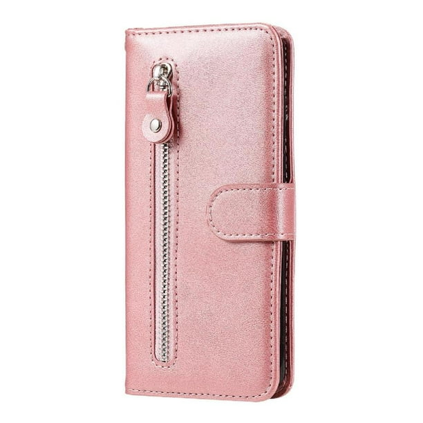 Funda con Cremallera para Samsung Galaxy M33 5G, Carcasa Cartera de Cuero PU con Soporte y Tarjetero