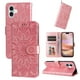 thumbnail image 3 of Funda tipo cartera FOXDOCK para iPhone 16 , diseño girasol en relieve, cuero PU, cierre magnético, soporte y tarjetero, 3 of 5
