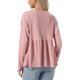 thumbnail image 3 of INSPIRE CHIC Top de Punto Waffle para Mujer de Manga Larga Blusas Peplum Babydoll L Rosa, 3 of 6