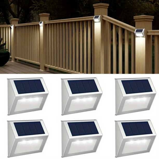 1pc/6pcs Outdoor Solar Lights, Solar Deck Lights, Solar Powered Outdoor Lights Waterproof Outside Lights For Garden Backyard Patio Yard Fence Post Stair Step Wall Railing Lighting