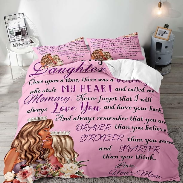 3PCS Pink Bedding White Duvet Cover Full Kids Bedding Gold Glitter Crown Castle Fairy Tale Princess Comforter Bedspread Quilt Cover