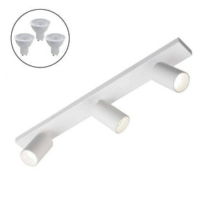 Megabright - Foco Spotlight Blanco 3X Con Ampolleta 5,5 W Gu-10 Cálida M
