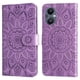 thumbnail image 1 of Funda tipo cartera FOXDOCK para OPPO Reno 8Z , diseño girasol en relieve, cuero PU, cierre magnético, soporte y tarjetero, 1 of 5