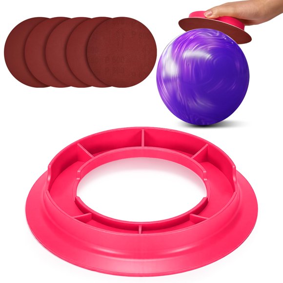 Porta Almohadillas de Lijado para Bolos TSSOUB Rosa Rojo + 5 Almohadillas de Lija