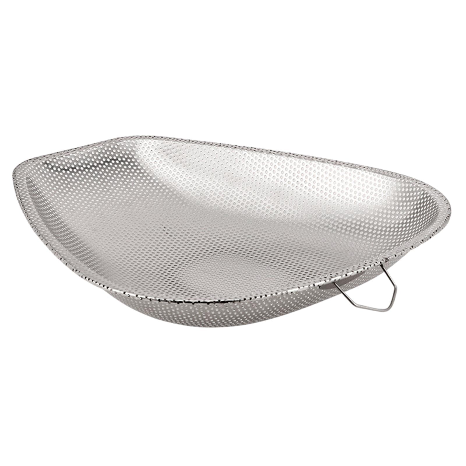 Magideal - Colador De Alimentos Contenedor De Acero Inoxidable Placa De Enfriamiento Multifunción Aceite Para Freír Escurridor De Malla Bandeja De Filtro Colador 28cmx26cm