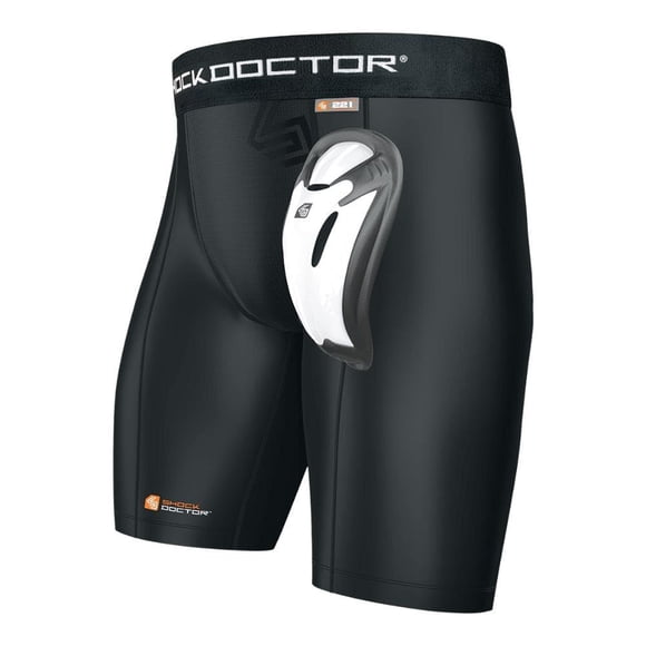 Pantalones cortos de compresión Shock Doctor con copa Bio-Flex, color negro