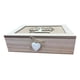 thumbnail image 1 of Caja De Té Mediana De Madera 6 Espacios Con Diseños Mapa blanco, 1 of 5