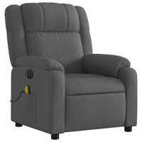 Sillón Reclinable Eléctrico Para Masajes Vidaxl, Tela Gris Oscuro