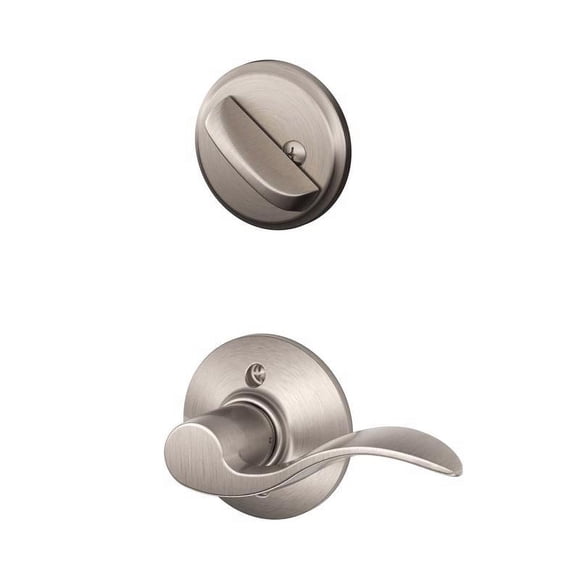 Handleset Schlage, latón niquelado satinado, para diestros, grado 2