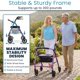 thumbnail image 3 of Andador rollator Vive Mobility de acero, plegable, angosto, morado, 3 of 9