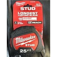 Cinta Métrica Milwaukee Gen2 Stud De 25 Pies (7,6 M) Con Perno De 14 Pies (4,3 M)