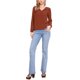 thumbnail image 2 of INSPIRE CHIC Blusa de Manga Larga para Mujer con Cuello en V y Encaje Hueco S Naranja Marrón, 2 of 5