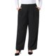 thumbnail image 1 of Pantalones de traje de cintura alta con doble botón para mujer de talla grande Agnes Orinda, frente plisado elástico, pierna ancha recta, pantalón de negocios con bolsillos 4X negro, 1 of 6