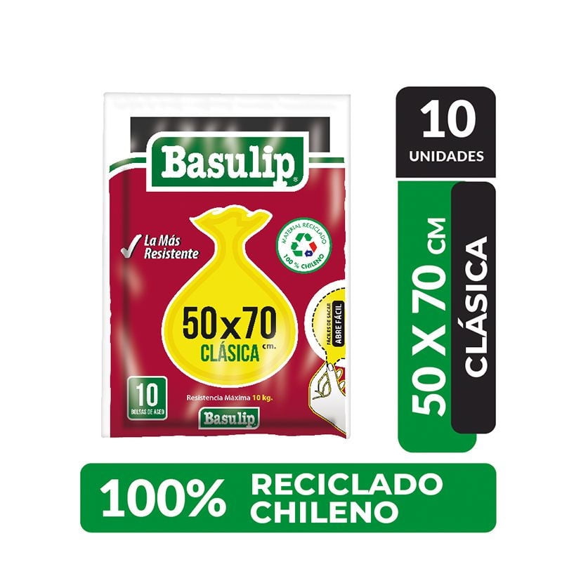 Bolsa De Basura Pequeña 50x70 Cm 10 Un Basulip