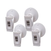 Magideal - 4 Piezas Clips De Ventosa Soporte De Abrazadera De Ventosa Redonda Soporte De Tarjetas De Visita Resistente Para Ventana De Parabrisas De Coche Cocina