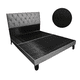 thumbnail image 1 of Base de Cama con Respaldo a Piso King Negro Eco Cuero, 1 of 2
