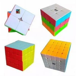 Genérico - Set 4 Cubos Rubik Qiyi Uso Profesional. Lubricado.