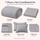 thumbnail image 2 of CozyLux Juego de Edredón Queen, 7 piezas gris seersucker cama en bolsa, 2 of 9