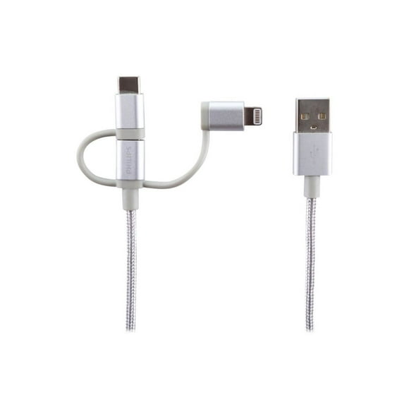 Cable 3 En 1 Iph/And/Usbc Silver