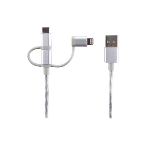 Philco - Cable 3 En 1 Iph/And/Usbc Silver