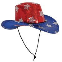 Sombrero De Vaquero Beistle De Tela Con Lentejuelas Patrióticas Para Eventos En Ee. Uu.