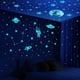 thumbnail image 3 of Estrellas que brillan en la oscuridad para el techo, 103 piezas de estrellas que brillan en la oscuridad, decoraciones de pared para niños, para dormitorio infantil, 3 of 5