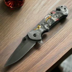 Genérico - Dakota Sioux Alone Navaja Cortapluma Asistida Af95 Navaja Corta Pluma Cuchillo Cortapluma