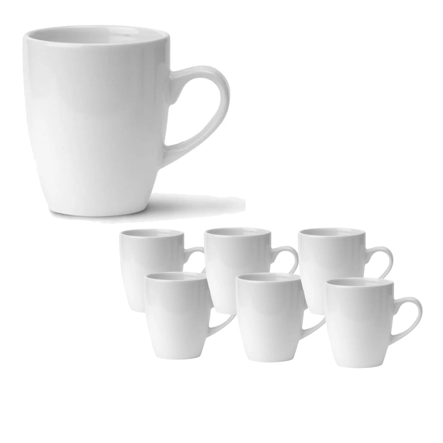 Set 12 Tazas Mug De Ceramica Blanco Bullet 325ml Hallen