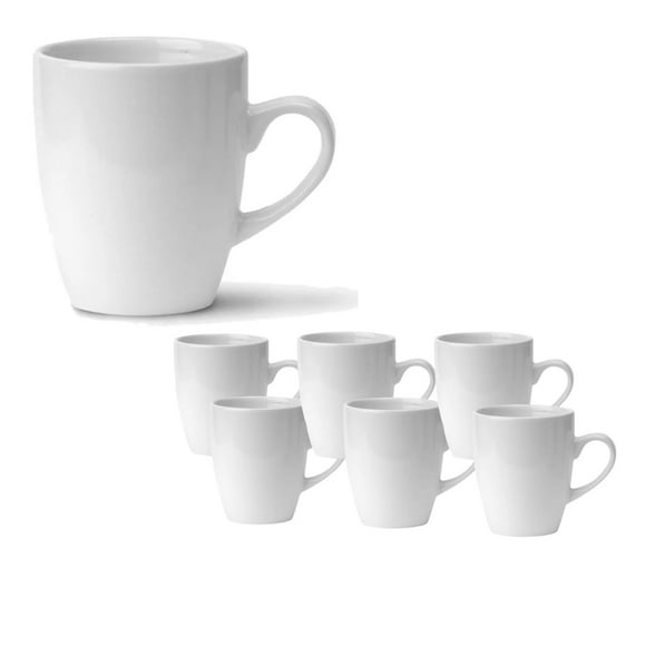 Set 12 Tazas Mug De Ceramica Blanco Bullet 325mL Hallen