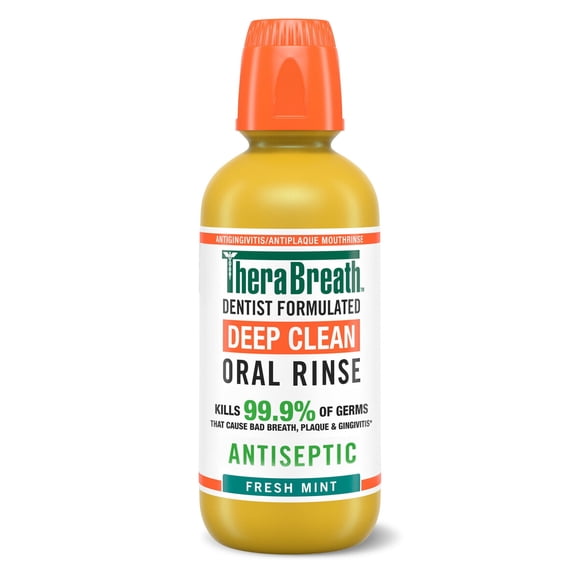 Enjuague Bucal TheraBreath Deep Clean 473ml Sin Alcohol