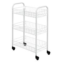 Importclick - Organizador Cocina Metal Blanco Ruedas 61 X 27 Cm