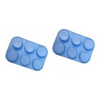 Genérico - Pack X2 Moldes Silicona Moldes Cupcake Molde 6 Cavid Muffin