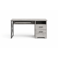 Space Home - Escritorio Home Office 120 Cm Grey Con Cajones Y Estructura Negra
