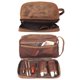 thumbnail image 5 of Bolsa de cosméticos Rustic Town de cuero genuino para viaje, marrón, para hombre, 5 of 6