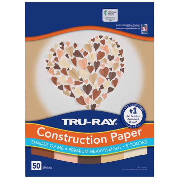 Papel de Construcción Tru-Ray 23 × 30 cm 5 colores 50 hojas