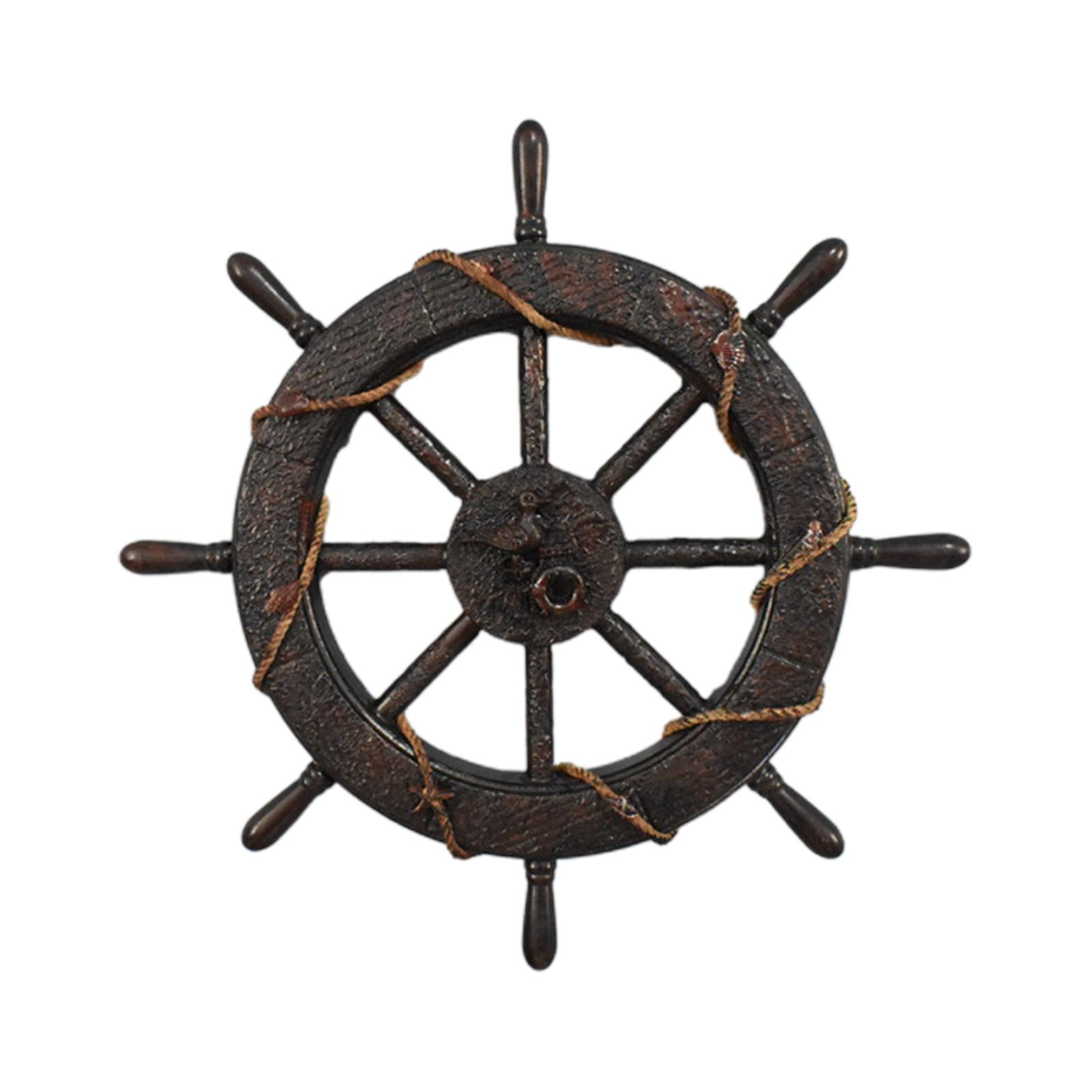 Bothyi - Volante De Barco De Madera Decoración Pirata Colgante Playa Tema Velero Decoración 45cm
