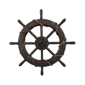 Bothyi - Volante De Barco De Madera Decoración Pirata Colgante Playa Tema Velero Decoración 45Cm