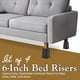 thumbnail image 2 of Set de 4 unidades para cama Kings Brand Furniture, 15 cm, color negro, 2 of 9