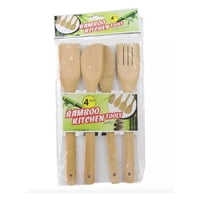 Genérico - Set Por 4 Utensillos De Cocina Cucharas De Madera Palo
